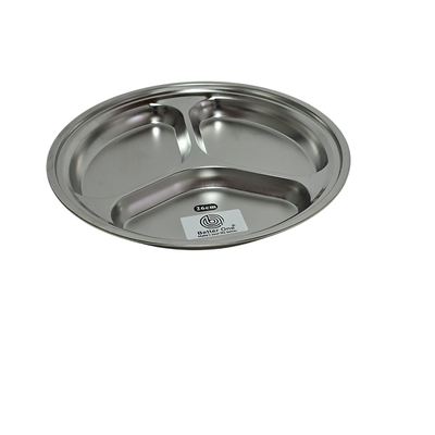 Stainless Steel Round Divided Plate 26cm