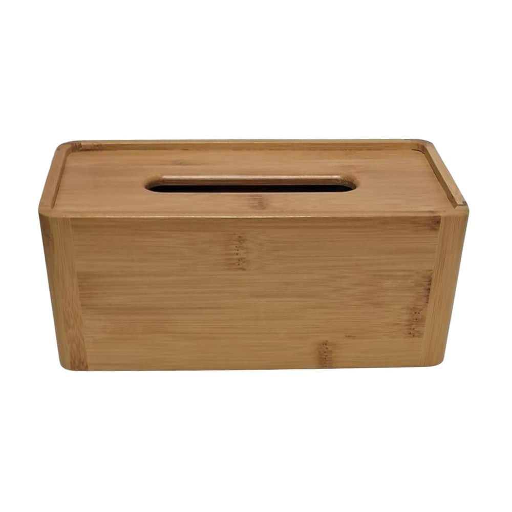 Bamboo tissue box holder