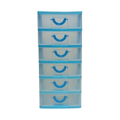 Six-drawer mini plastic storage tower