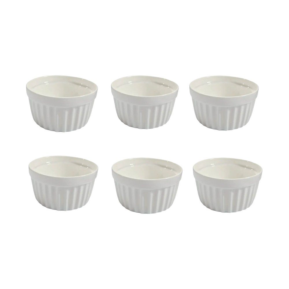 White Porcelain Ramekin Set, 6 Pieces