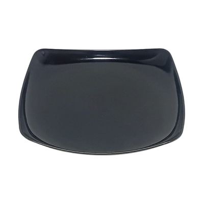 Black Melamine Square Plate 9"
