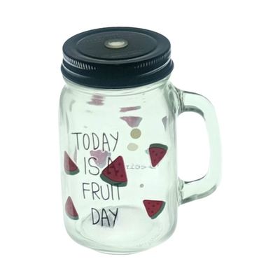 Mason jar mug with straw lid