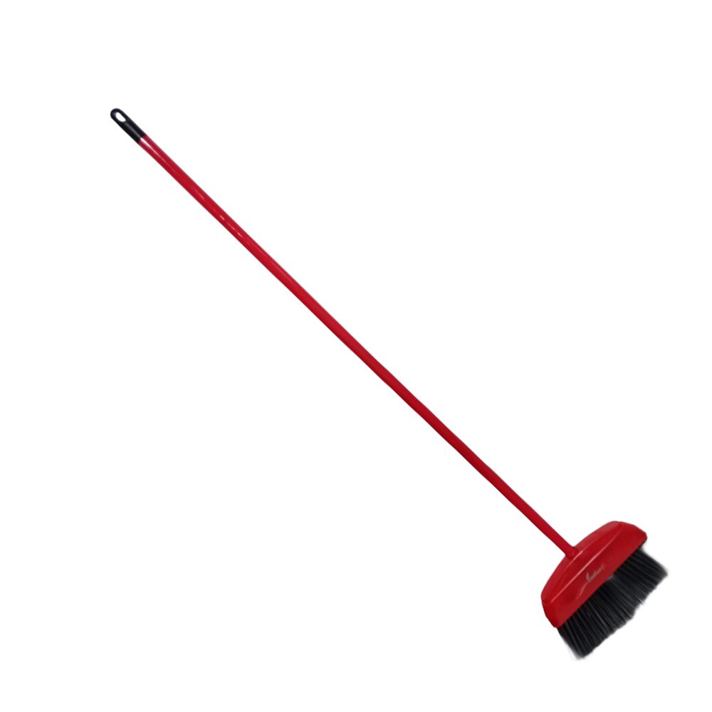Soft bristle broom with long handle