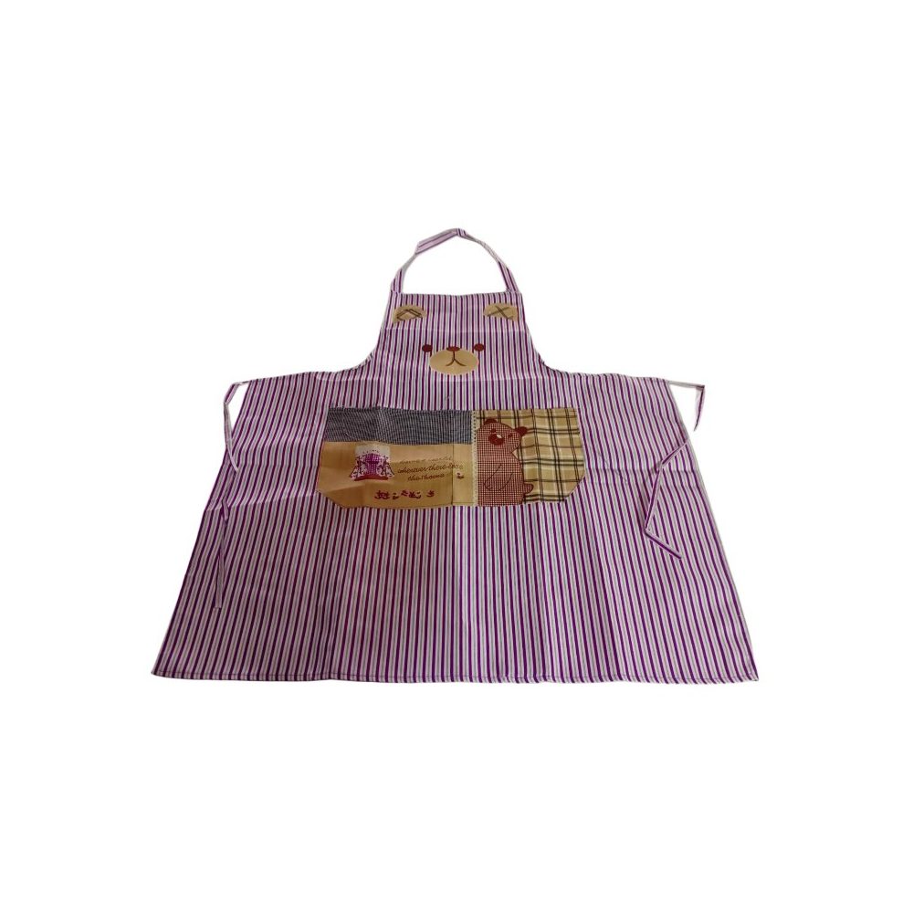 Striped Kitchen Apron with Pocket