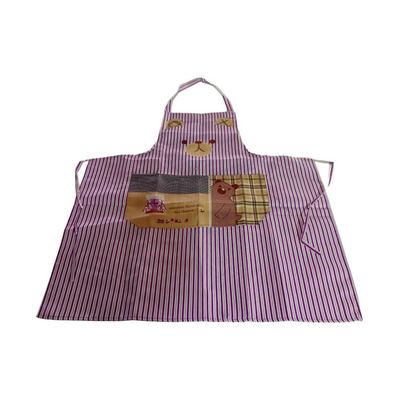 Striped Kitchen Apron with Pocket