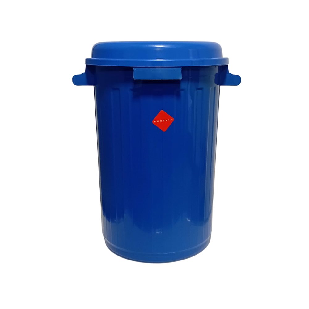 45L Plastic Barrel Bucket with Lid, Blue