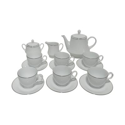 Noritake 17-piece silver-rim tea set