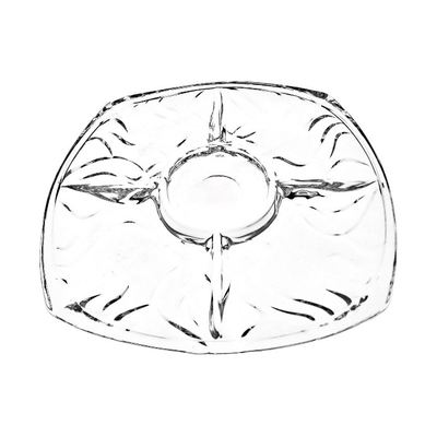 Divided glass serving tray