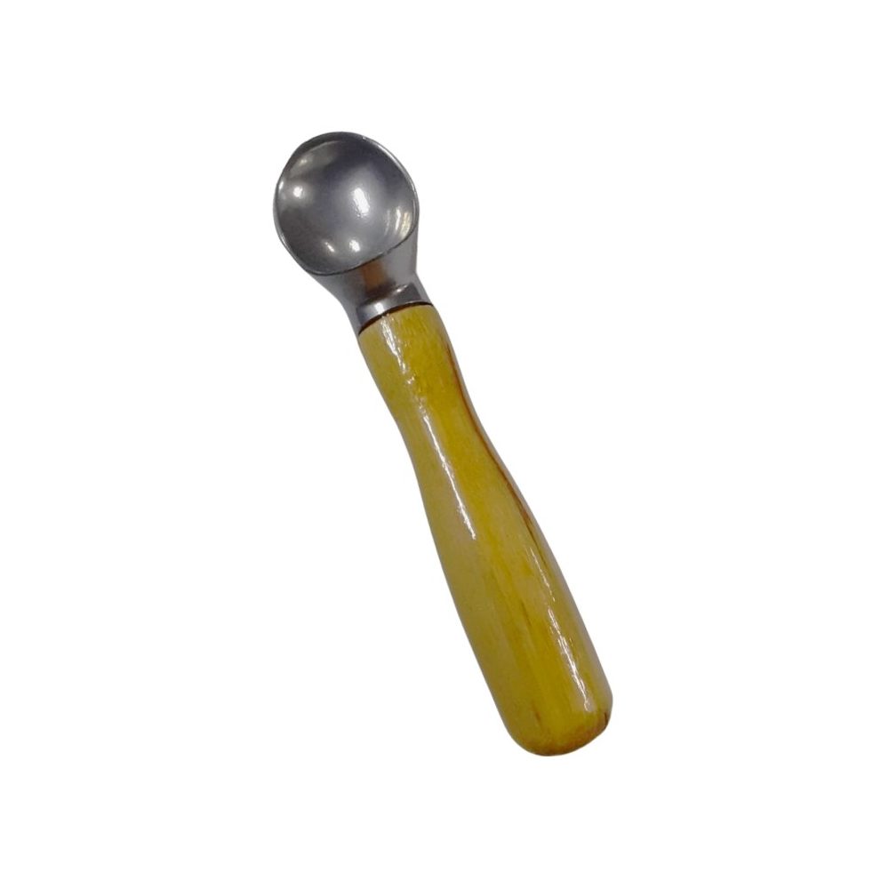 Ice cream scoop with wooden handle