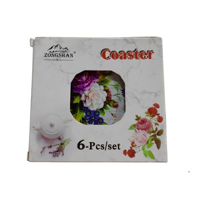 Floral Tea Coaster Set, 6 Pieces