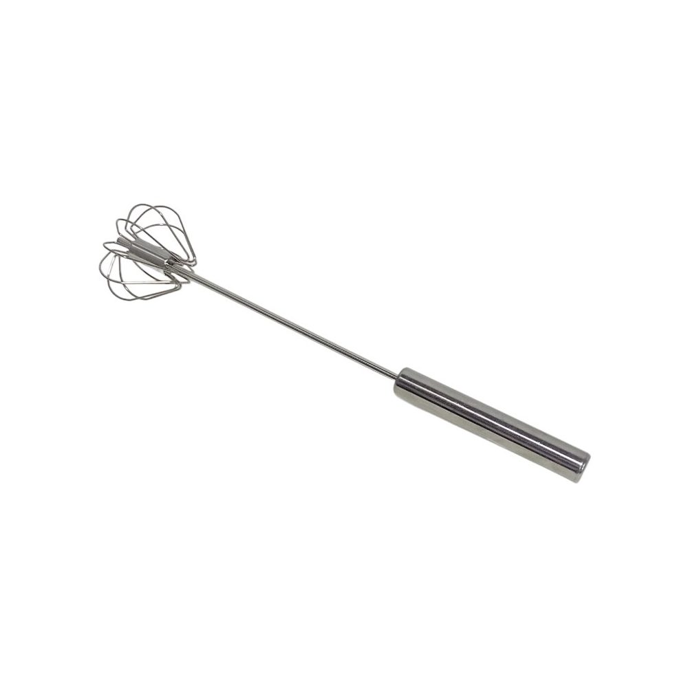 Push-Press Stainless Steel Egg Whisk