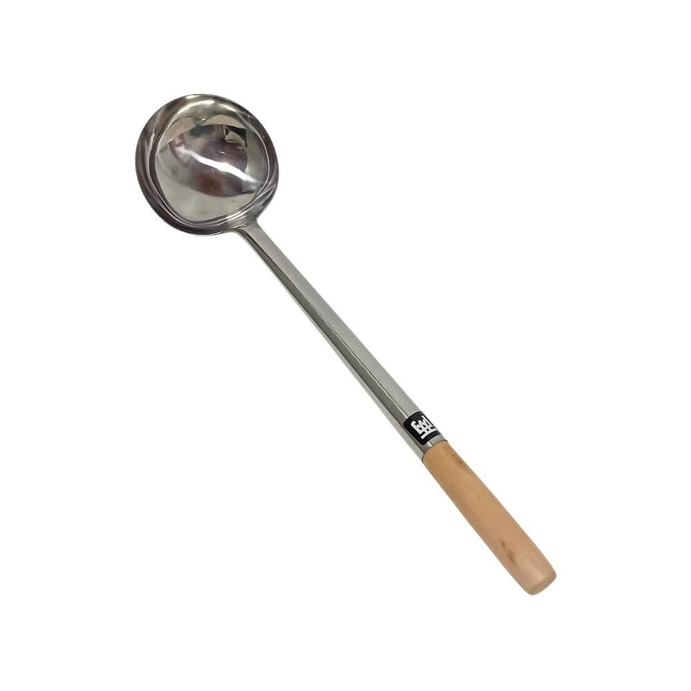 Stainless Steel Wok Ladle, Wooden Handle