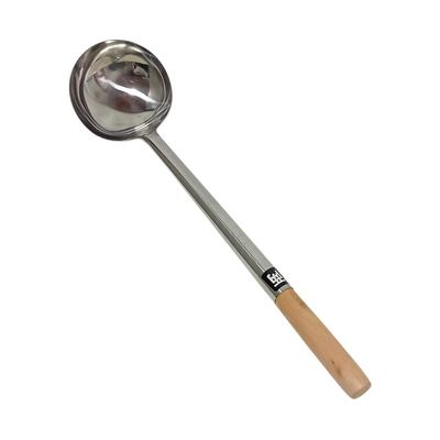 Stainless Steel Wok Ladle, Wooden Handle