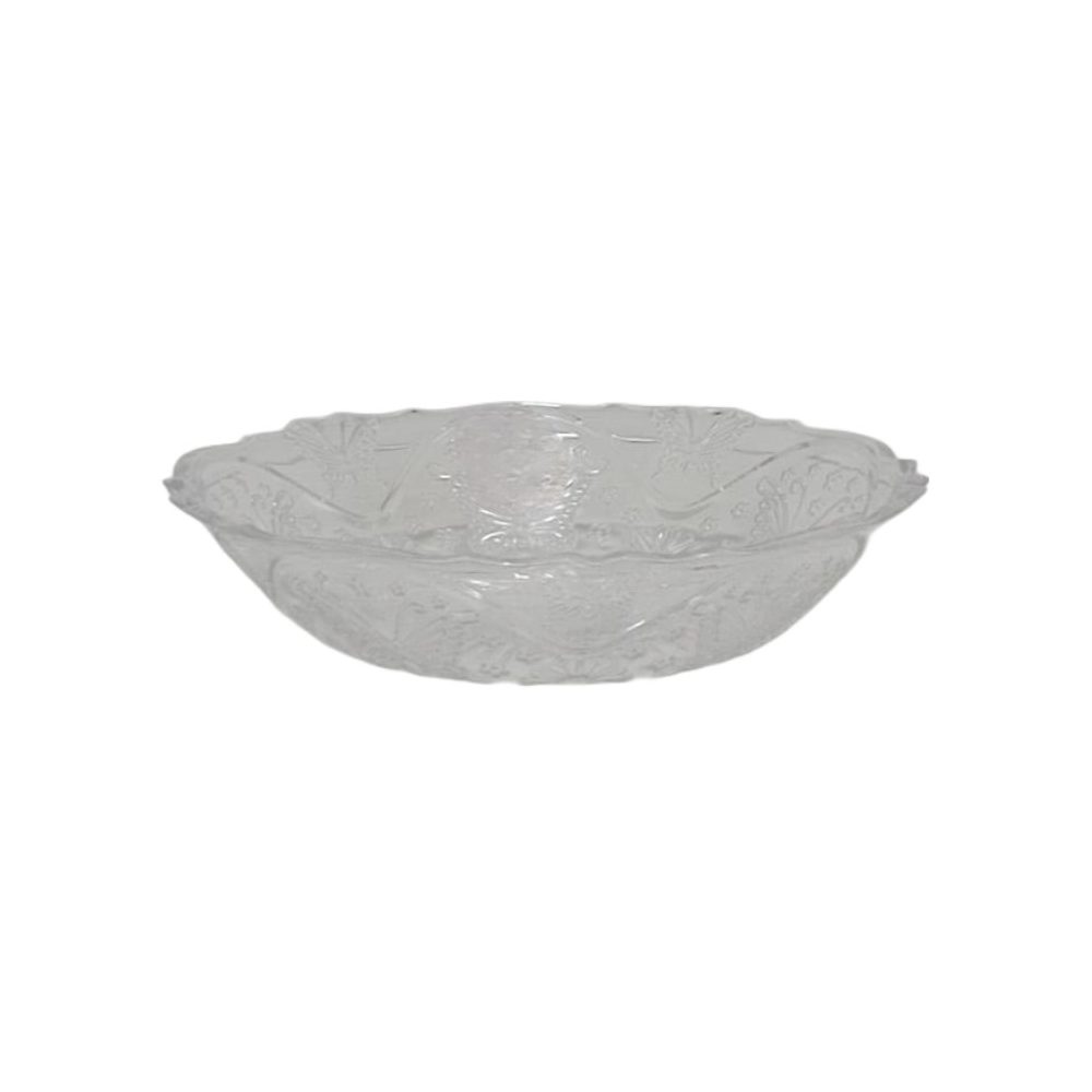 Clear crystal-look plastic serving bowl