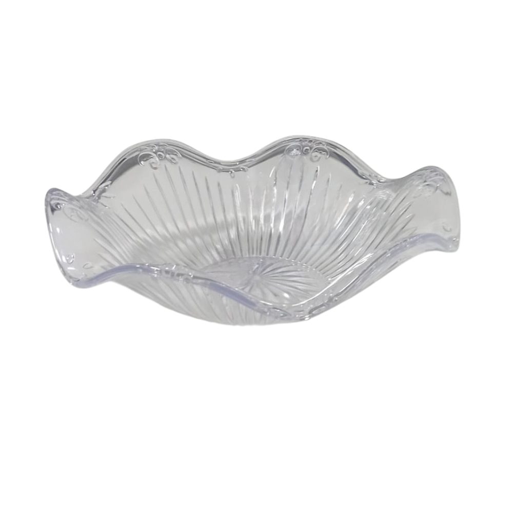 Clear Wavy Crystal-Look Serving Bowl