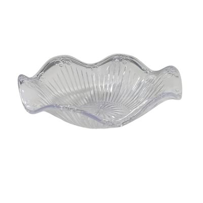 Clear Wavy Crystal-Look Serving Bowl