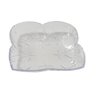 Clear crystal-look plastic serving dish