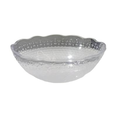 Clear embossed crystal-look plastic bowl