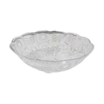 Clear crystal-look plastic serving bowl