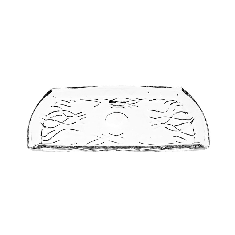 Rectangular textured glass serving tray