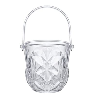 Crystal-cut ice bucket with handle