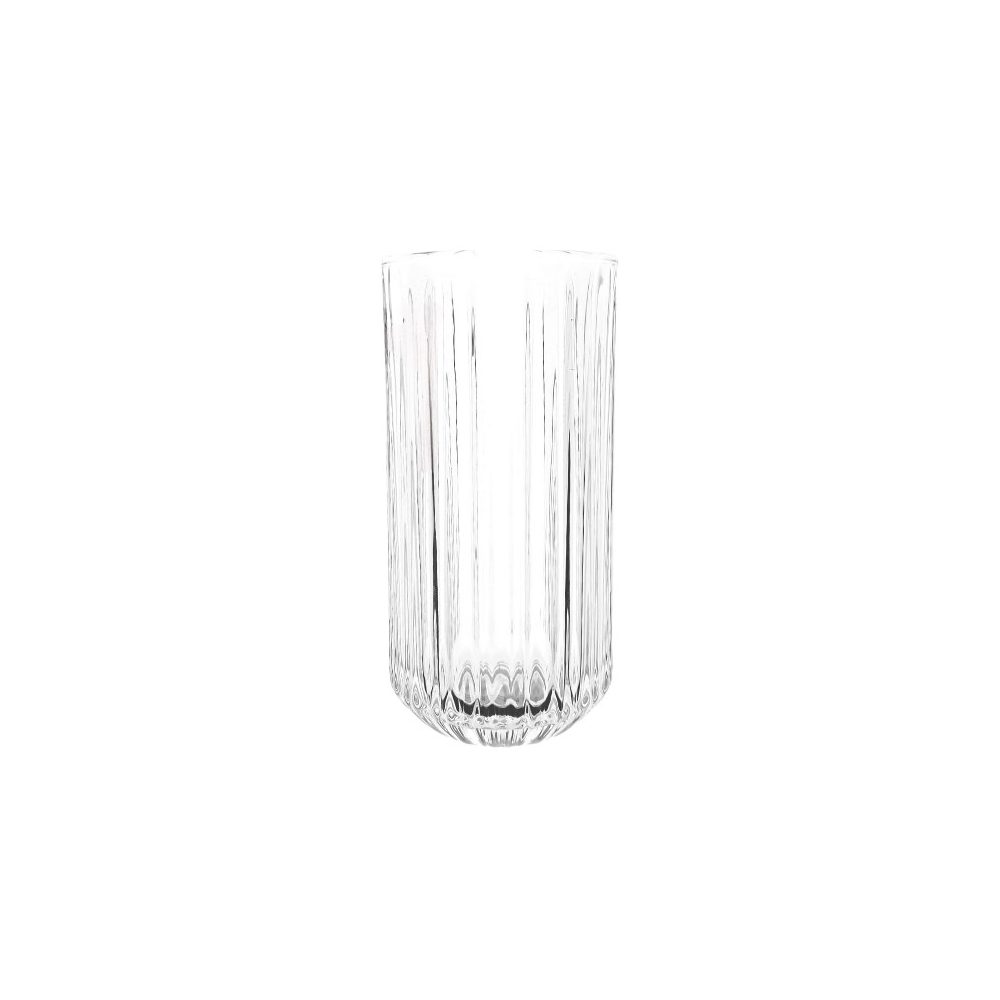 Ribbed Tall Water Tumbler, 370ml (6 Pack)