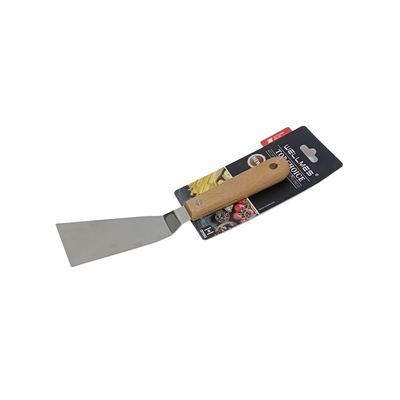 Stainless steel turner with wooden handle