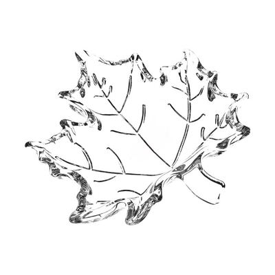 Leaf-shaped glass serving plate