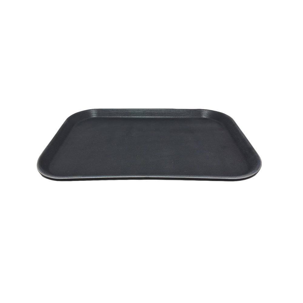 Black non-slip rectangular fibre tray
