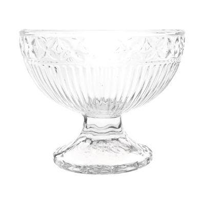 Footed glass ice cream cup
