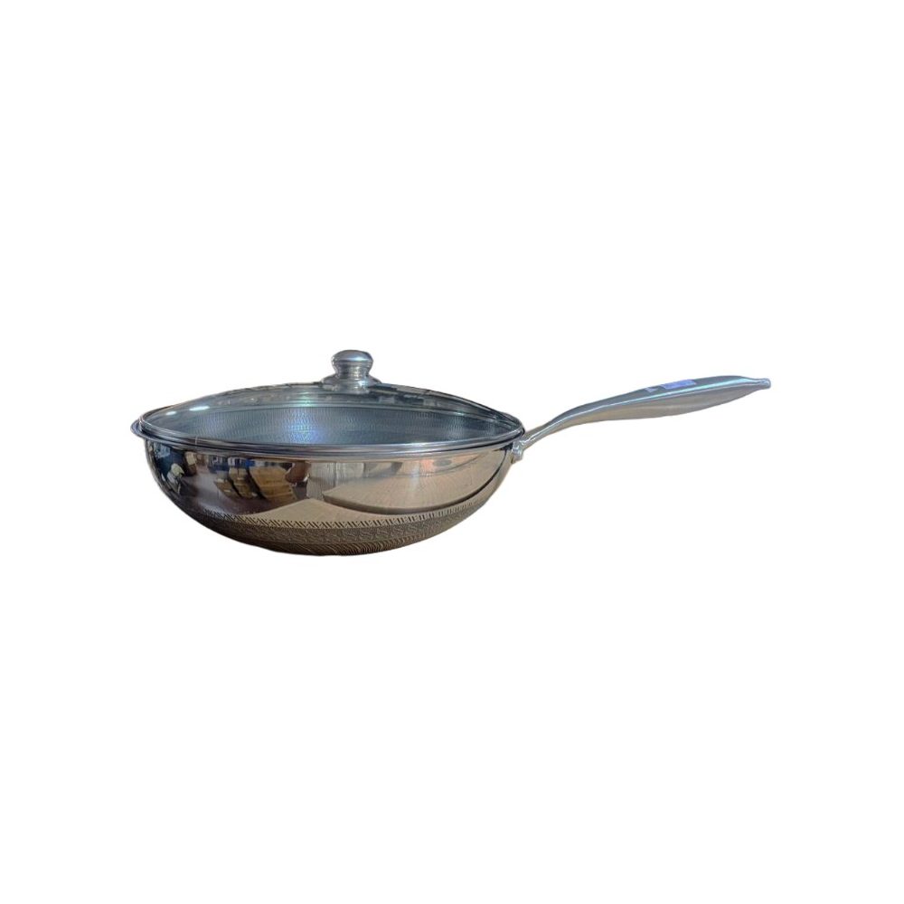 28cm Non-Stick Wok with Glass Lid