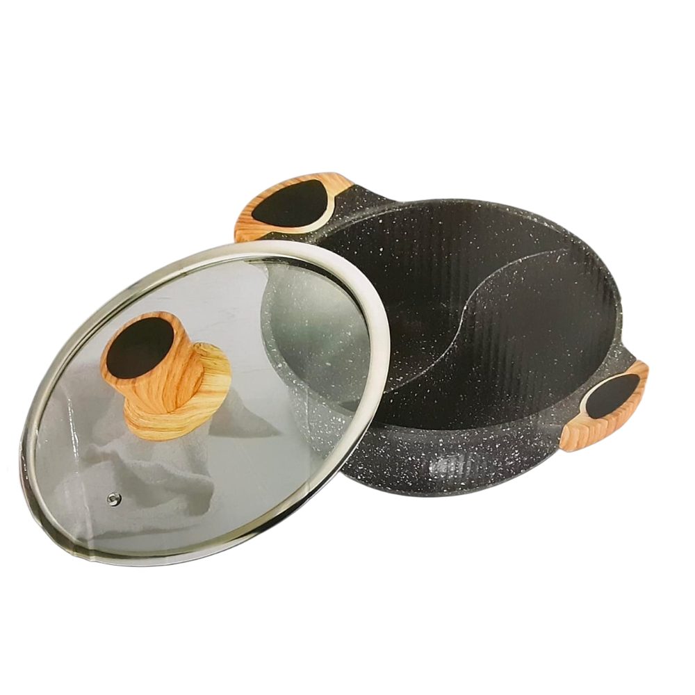 Non-stick divided hot pot, 28cm