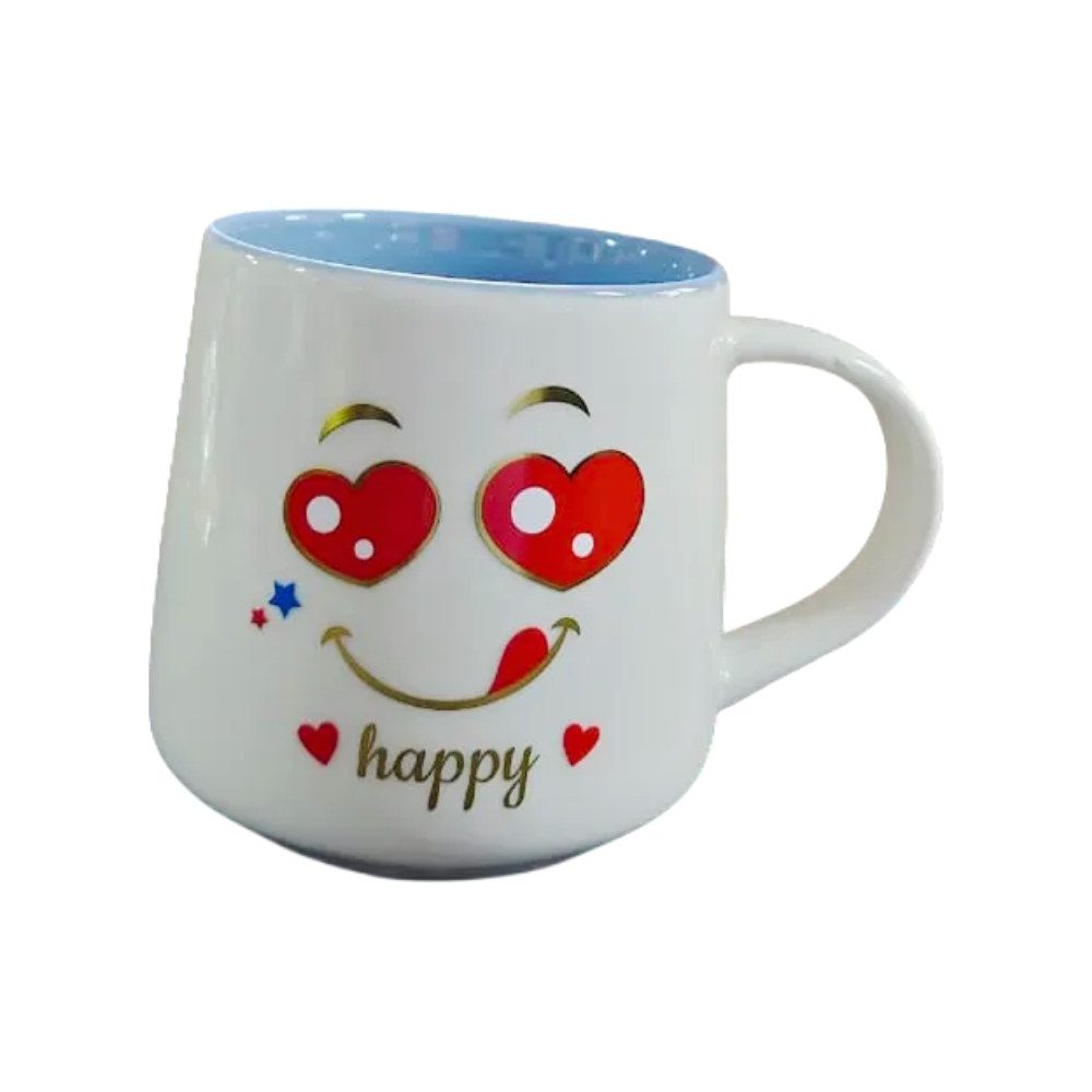 Printed Ceramic Happy Face Mug