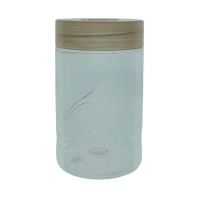 Clear PET storage jar with lid
