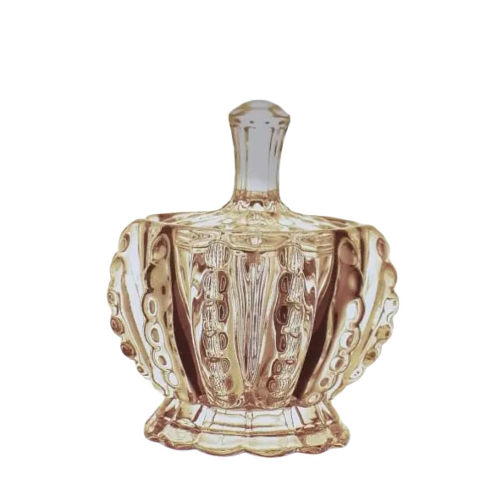 Gold Crown Glass Candy Pot