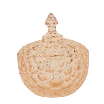 Gold-tint glass candy pot with lid