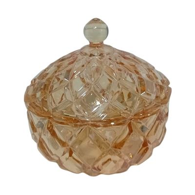 Gold Cut-Glass Candy Pot with Lid