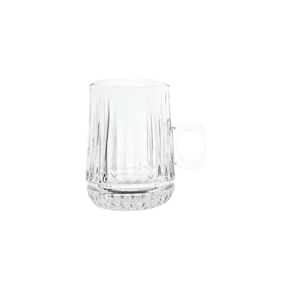 Fluted Glass Tea Mug, 6 Pack