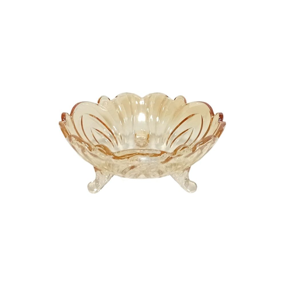 Gold Glass Footed Serving Bowl