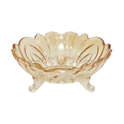 Gold Glass Footed Serving Bowl