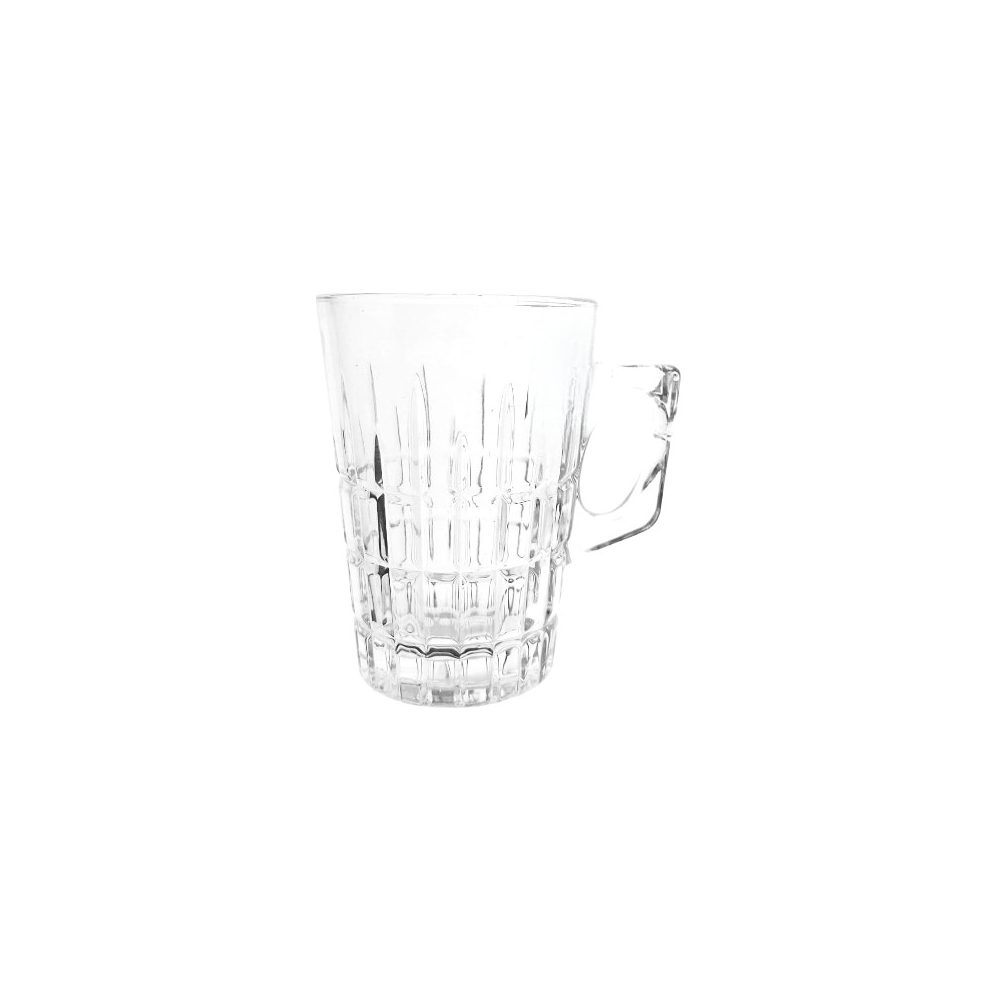 Cut-pattern glass tea mug, 130ml