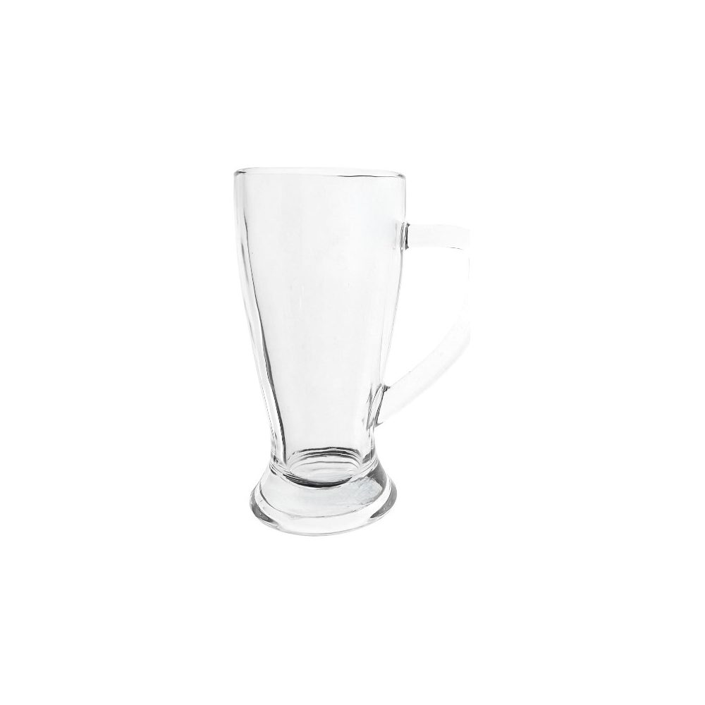 Footed glass beer mug 430ml