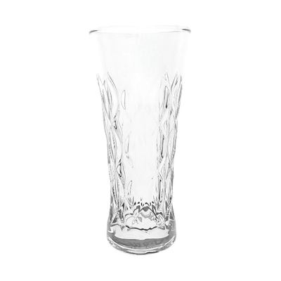 Cut-Pattern Clear Glass Vase