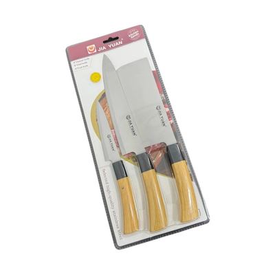 3-Piece Wooden Handle Knife Set