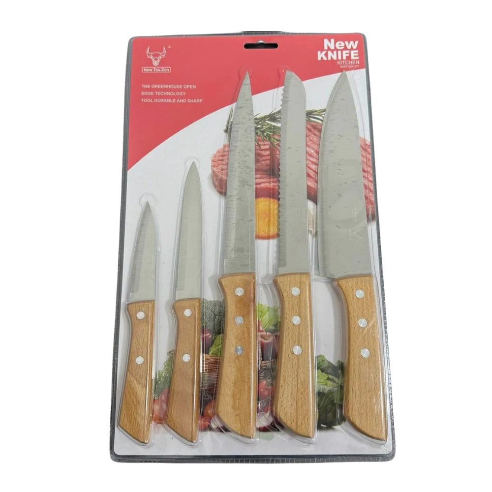 5-Piece Wooden Handle Knife Set