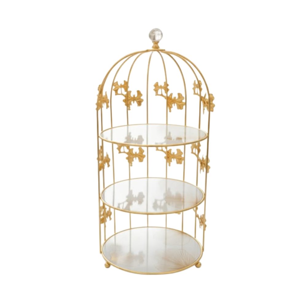 Gold Birdcage 3-Tier Cake Stand