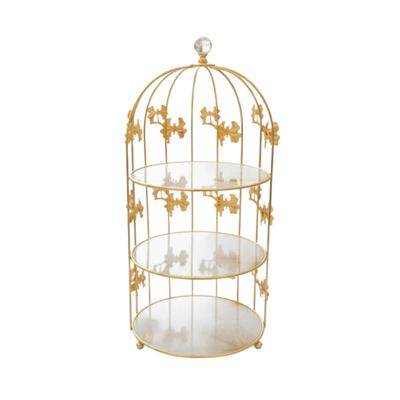 Gold Birdcage 3-Tier Cake Stand