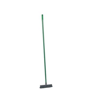 Floor scrubbing brush with long handle