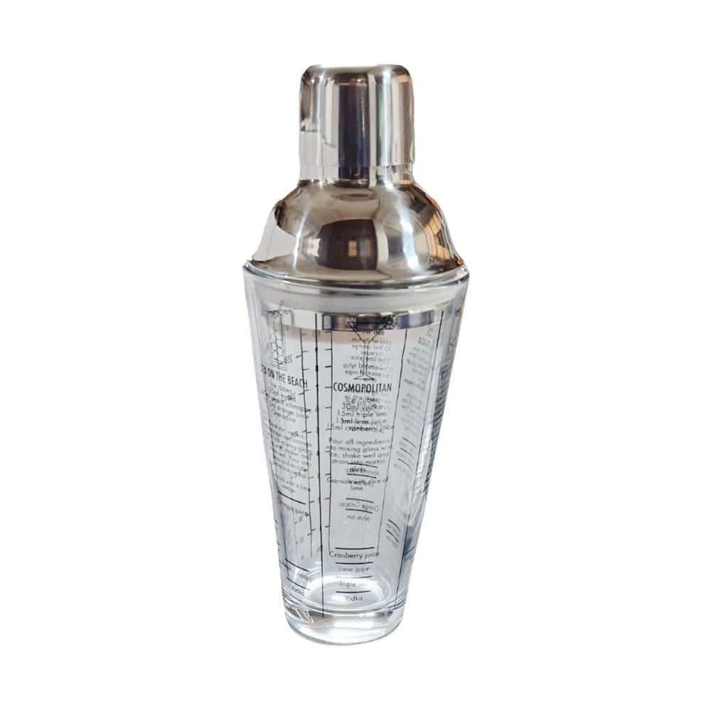 Glass Cocktail Shaker With Recipes