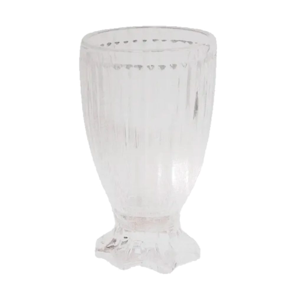 Ribbed Footed Glass Tumbler, 6 Pack